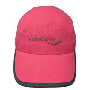 Saucony Baseball Cap Pink One Size Reflective Running Performance Strapback Hat